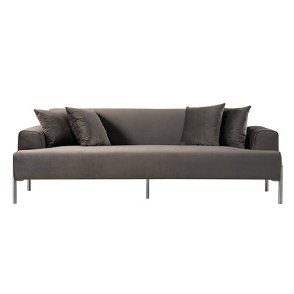 Duke Three Seat Sofa - Carbon - Silver base