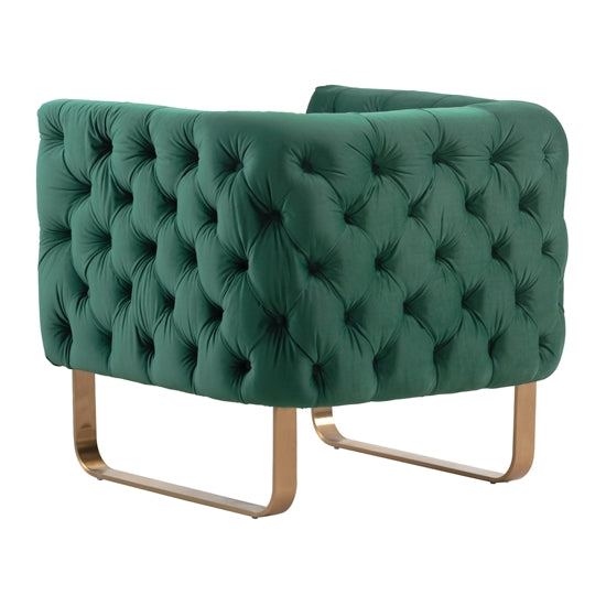 Grosvenor Armchair - Bottle Green - Brushed Brass