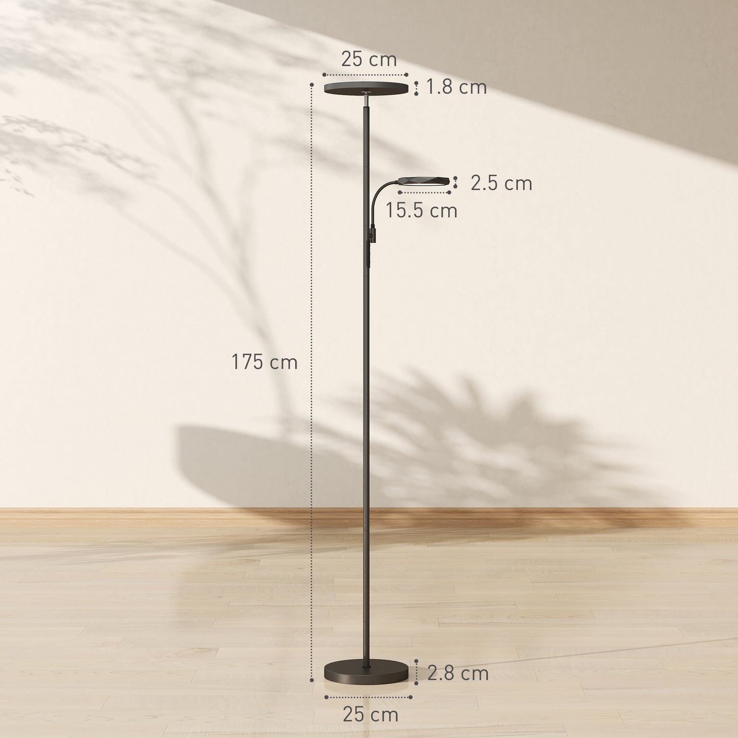 Floor Lamp for Living Room, Standing Lamp with 4 Scene Modes, Black