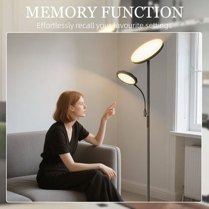 Floor Lamp for Living Room, Standing Lamp with 4 Scene Modes, Black