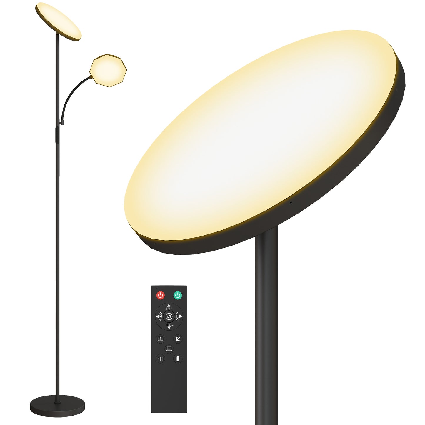 Floor Lamp for Living Room, Standing Lamp with 4 Scene Modes, Black