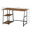 Office Desk Working Station Home Office Table with 2 Shelves Computer Gaming Desk Steel Frame Black and Rustic Brown