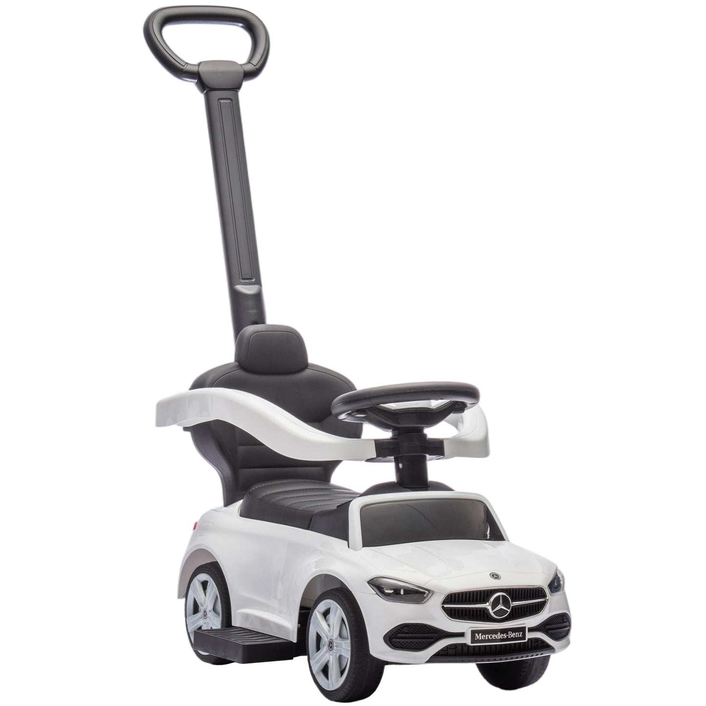 2 in 1 Baby Ride on Push Car Mercedes-Benz C-Class Licensed, White