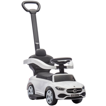 2 in 1 Baby Ride on Push Car Mercedes-Benz C-Class Licensed, White