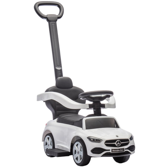 2 in 1 Baby Ride on Push Car Mercedes-Benz C-Class Licensed, White