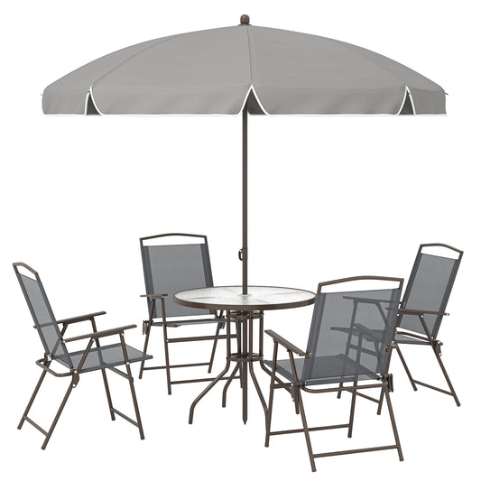Garden Dining Set, Patio Sets with Tempered Glass Table