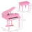 Modern Kids Piano 30 Keys Set of 2 Mini Toy for Child Grand Piano with Music Stand and Bench, Best Gifts Pink