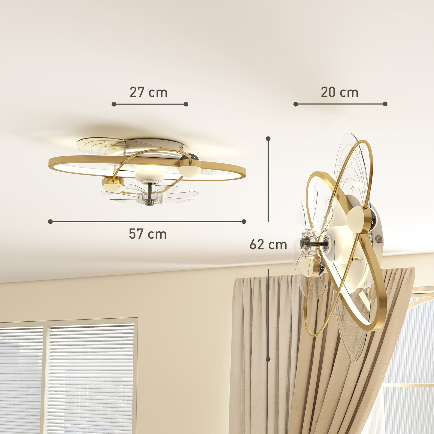 Ceiling Fan with Light and Remote & App Control LED Ceiling Fan Light