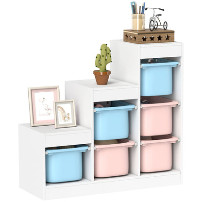 Kids Toy Storage Unit with Removable Bins, Multi-colour