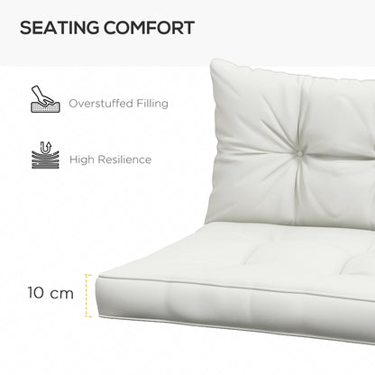 4-Piece Seat Cushions Back Pillows Replacement, Patio Chair Cushions Set for Indoor Outdoor, White