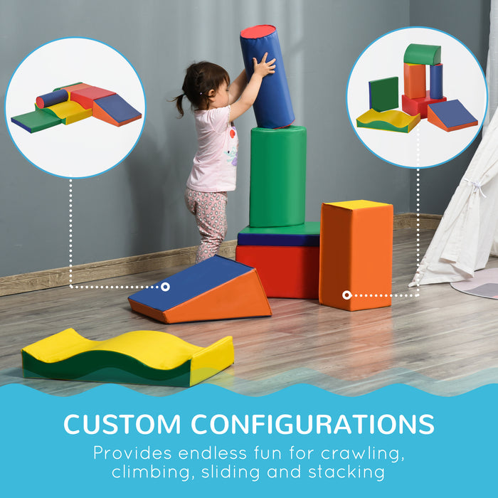 7 Piece Soft Play Blocks Kids Climb and Crawl Gym Toy Foam Building and Stacking Blocks Non-Toxic Learning Play Set Educational Software Toy