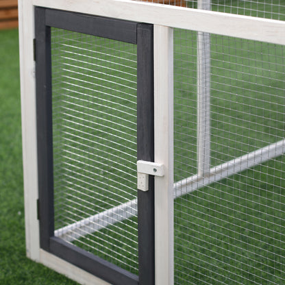 Wooden Chicken Coop Hen House Enclosure Garden with Ramp Run Nesting Box