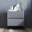 Bedside Table with 2 Drawers and Steel Legs for Bedroom, Grey