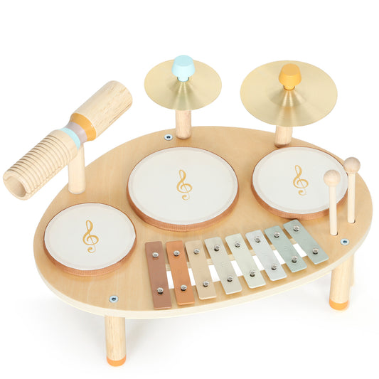 Baby Drum Kit, Wooden Kids Musical Instruments, Gift for Girls Boys