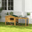 Wooden Rabbit Hutch with Outdoor Run Yellow