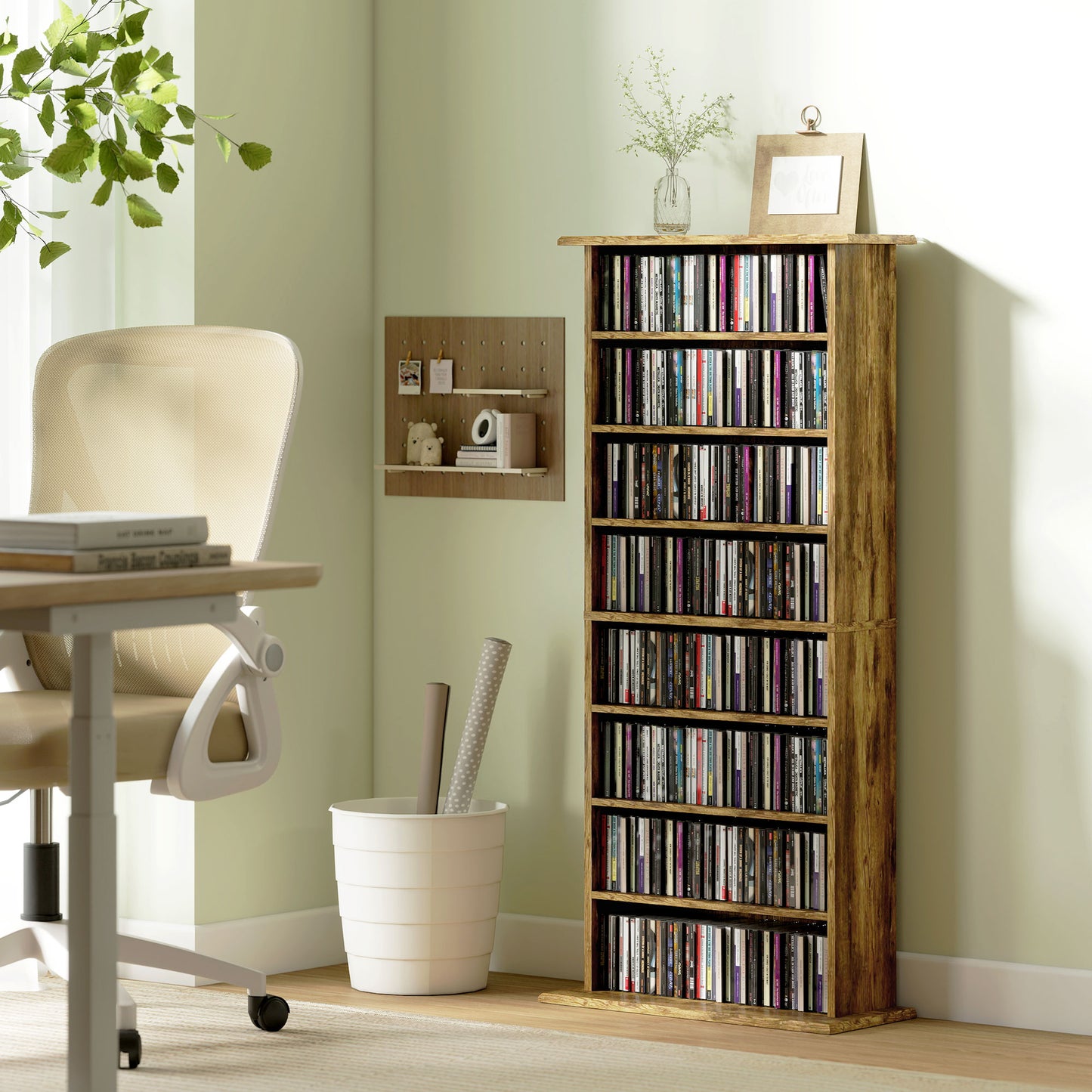 CD Storage Unit DVD Tower Blu-ray Storage Shelf for Living Room Brown