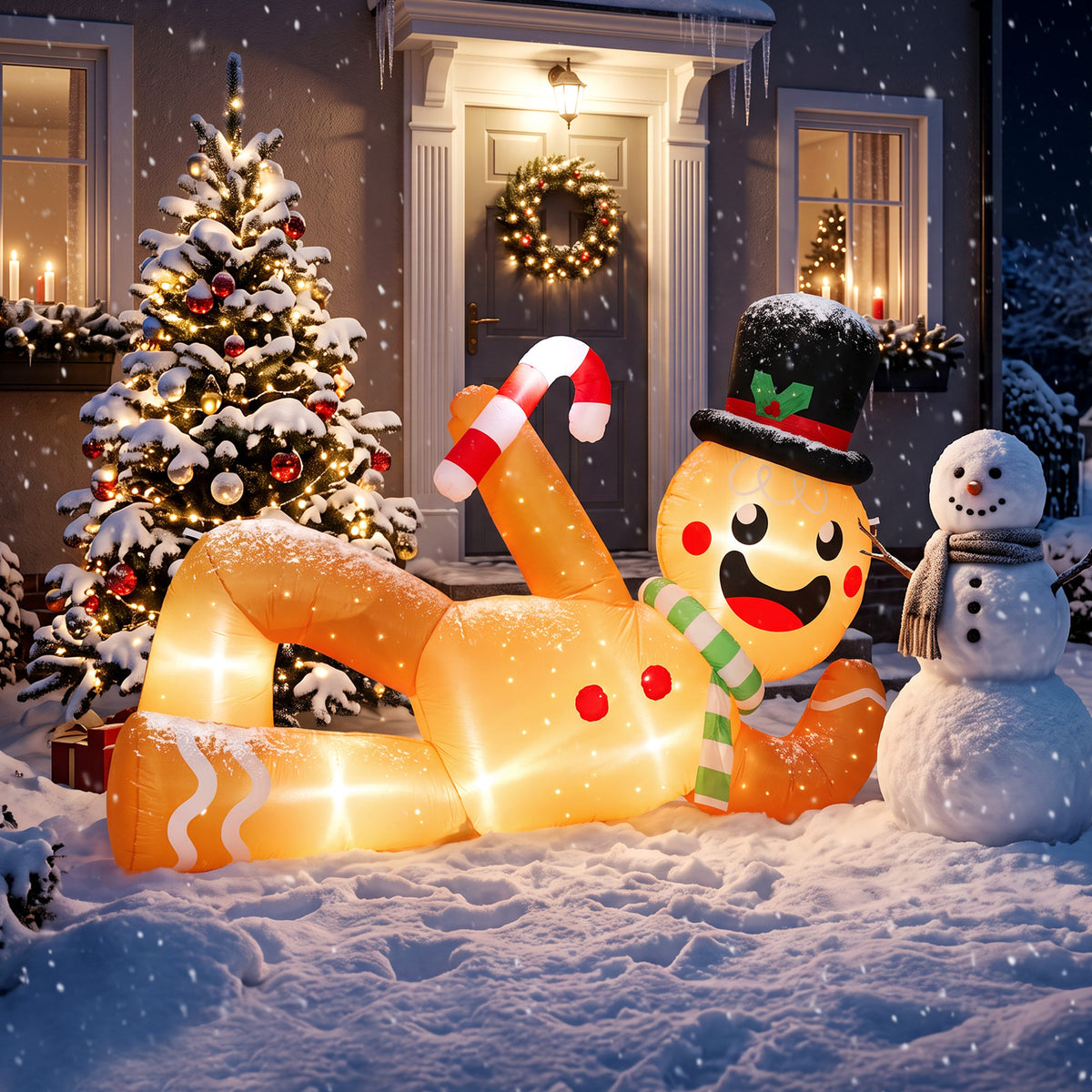 9.8ft Christmas Inflatable Gingerbread, Blow Up Christmas Decor