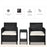 Rattan Garden Furniture Outdoor 3 Pieces Patio Bistro Set Jack and Jill Seat Wicker Weave Conservatory Sofa Chair Table Set w/Cushion Black