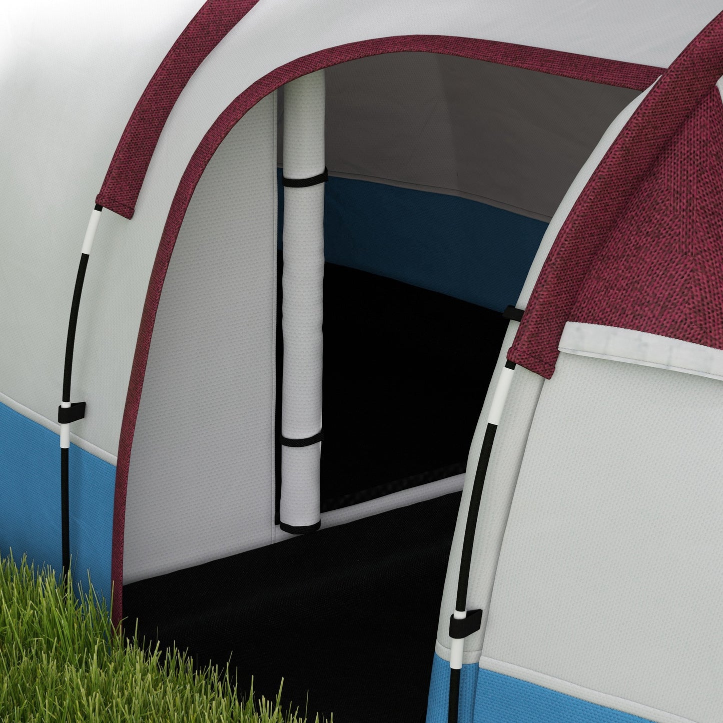 2-3 Man Camping Tunnel Tent with Bedroom and Living Room, Red