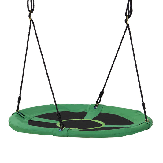 40 Inch / 100 cm Tree Swing Round Kids Nest Swing Seat Adjustable Rope for Outdoor Backyard Garden Play Activity Green