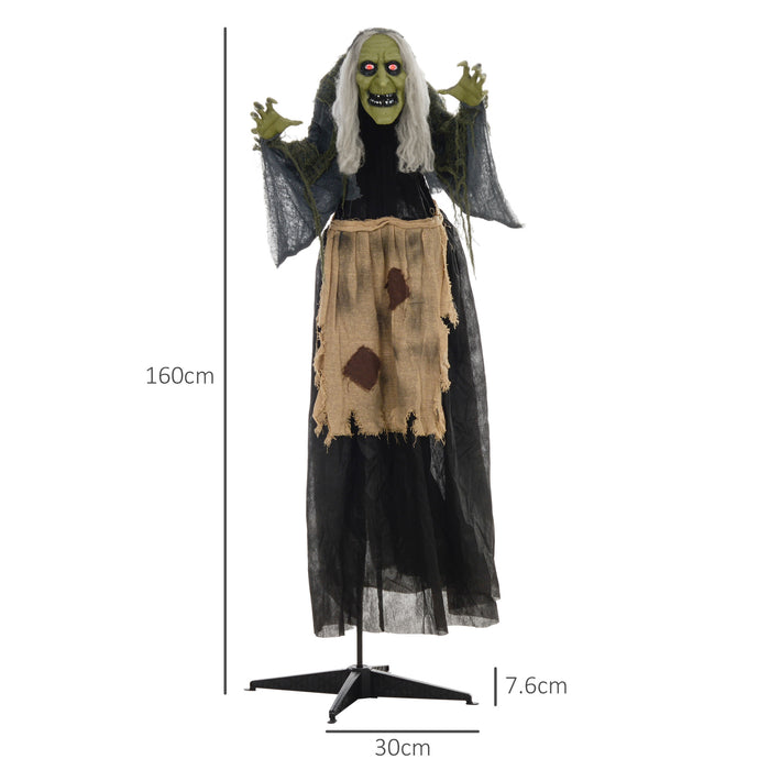 Halloween Witch Animatronic Prop with Sound Activated