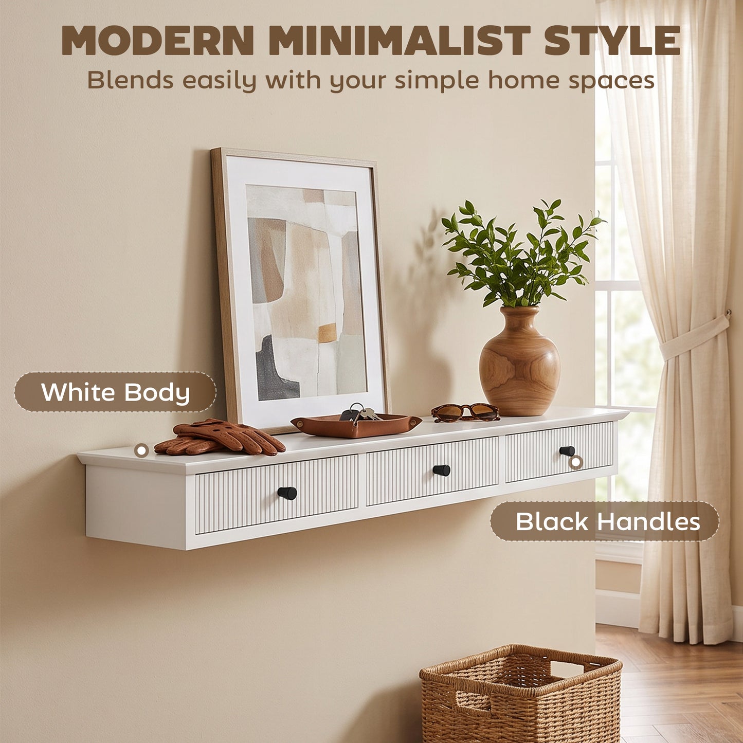 Shelf Wall-Mounted 93 x 15 x 10 cm White