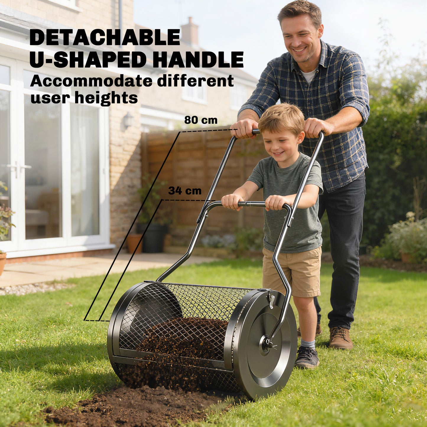 Compost Spreader, 20" Peat Moss Spreader