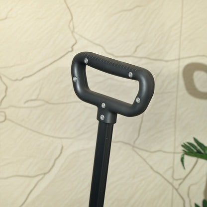 Folding Trolley on Wheels, Garden Cart with Openable Sides, Black