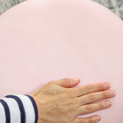 Round Pouffe Storage Footstool with Hidden Space, Pink
