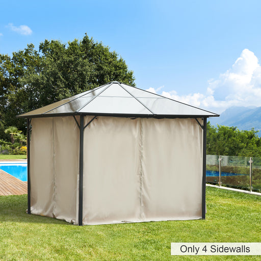 4 Pack Universal Gazebo Replacement Sidewalls Privacy Panel for Most 3 x 3m Gazebo Canopy Pavillion Outdoor Shelter Curtains Beige