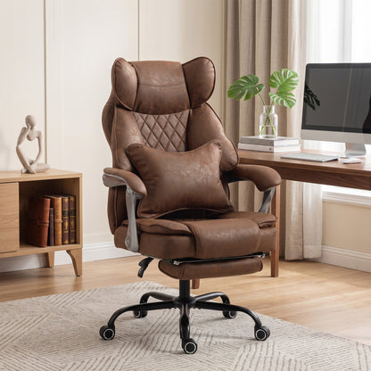 Big and Tall Office Chair with Lumbar Support, Dark Brown