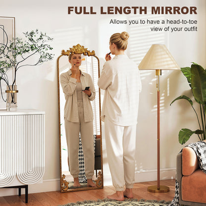 50 x 160 cm Full Length Mirror with Metal Frame, Gold Tone