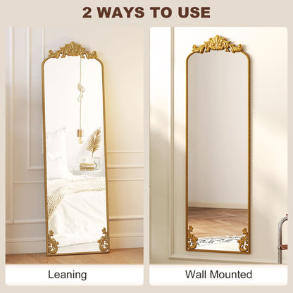 50 x 160 cm Full Length Mirror with Metal Frame, Gold Tone