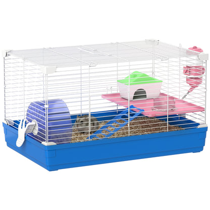 Hamster Cage Pet Animal Travel Cage Box Double Layers w/ Accessories