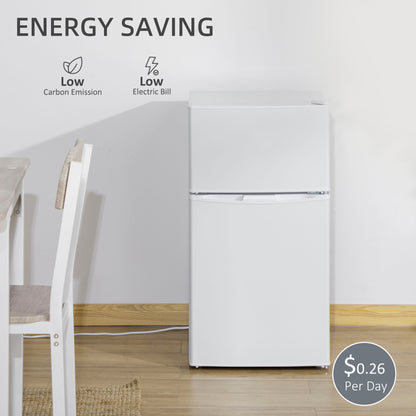 88L Small Fridge Freezer with 5-Setting Thermostat, Inner Light