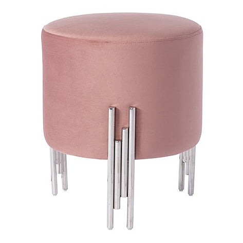 Rubell Stool Blush Pink Silver base
