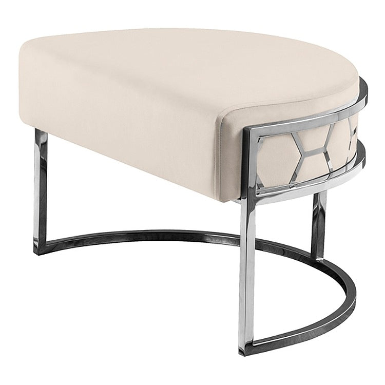 Alveare Footstool Silver - Chalk