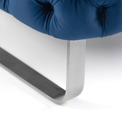 Grosvenor Armchair - Navy Blue - Brushed Silver