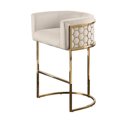 Alveare Counter Stool Brass - Chalk