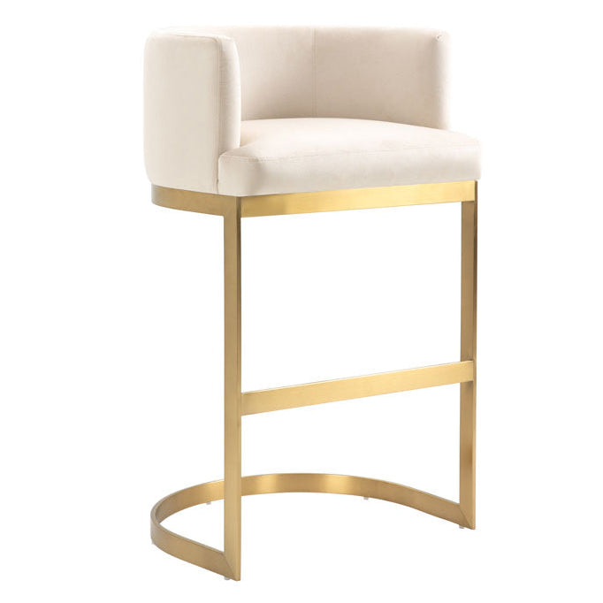 Lasco Bar Stool – Chalk - Brushed Brass Base