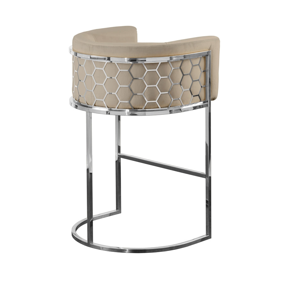 Alveare Counter Stool Silver - Taupe