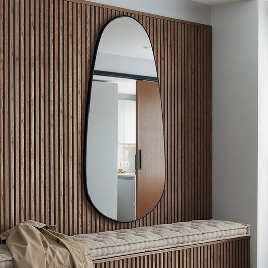 Adria Pebble Shape Dress Mirror - Matt Black