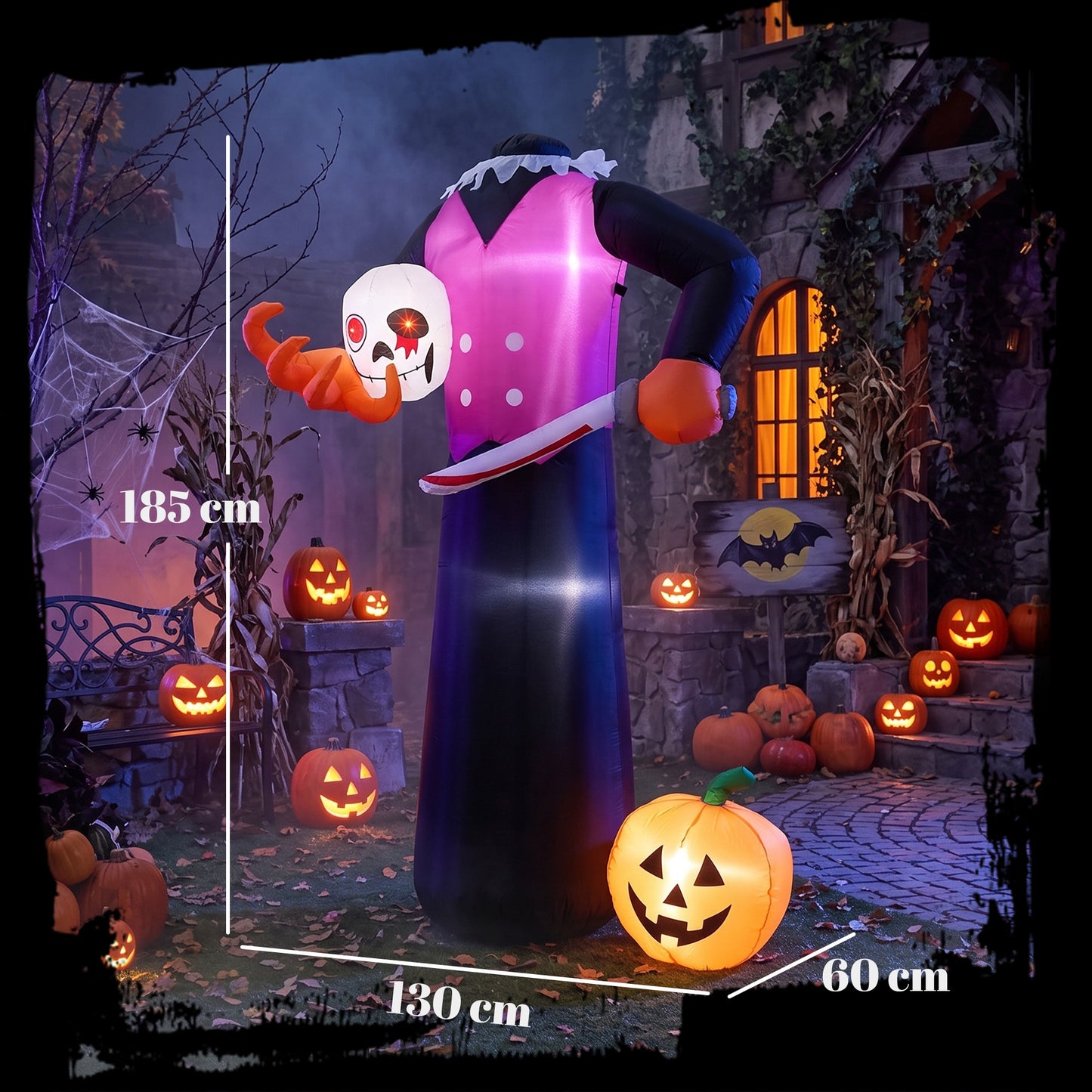 6 FT Halloween Inflatable Skeleton, Halloween Headless Skeleton