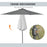 2.7m Garden Parasol, Patio LED Umbrella with Push Button Tilt/Crank 8 Rib Sun Shade for Outdoor Table Market Umbrella Grey