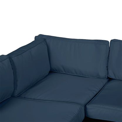 Garden Rattan Sofa Set Polyester Cover Replacement No Cushion Blue