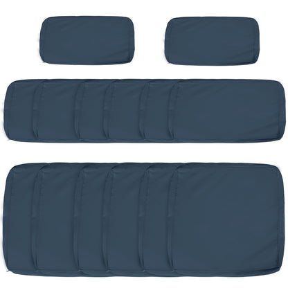 Garden Rattan Sofa Set Polyester Cover Replacement No Cushion Blue