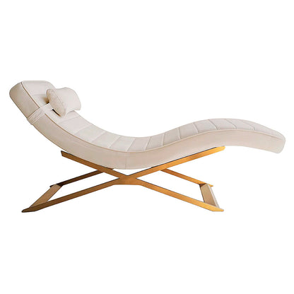 Dexter Chaise Longue Chalk and Brass