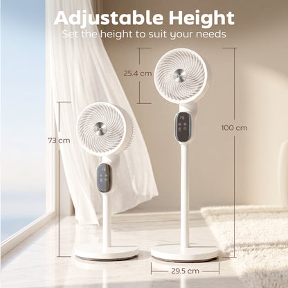 20 dB Standing Fan for Bedroom, Pedestal Fan with Oscillating