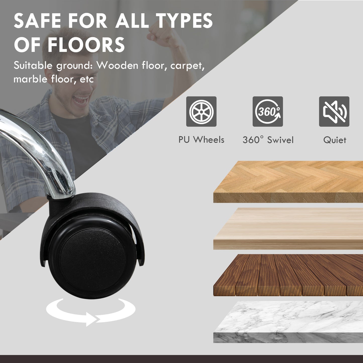 Massage Office Chair, PU Leather High Back Recliner, Black