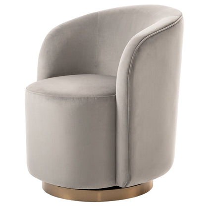 West End Swivel Dining Chair - Dove Grey - Brass Base